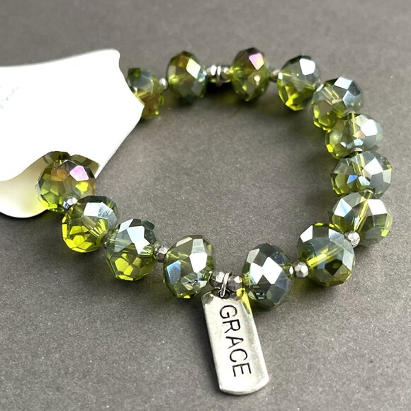 Charmze Stackable Stretch Beaded Bracelets Lemongrass NEW - Picture 1 of 2